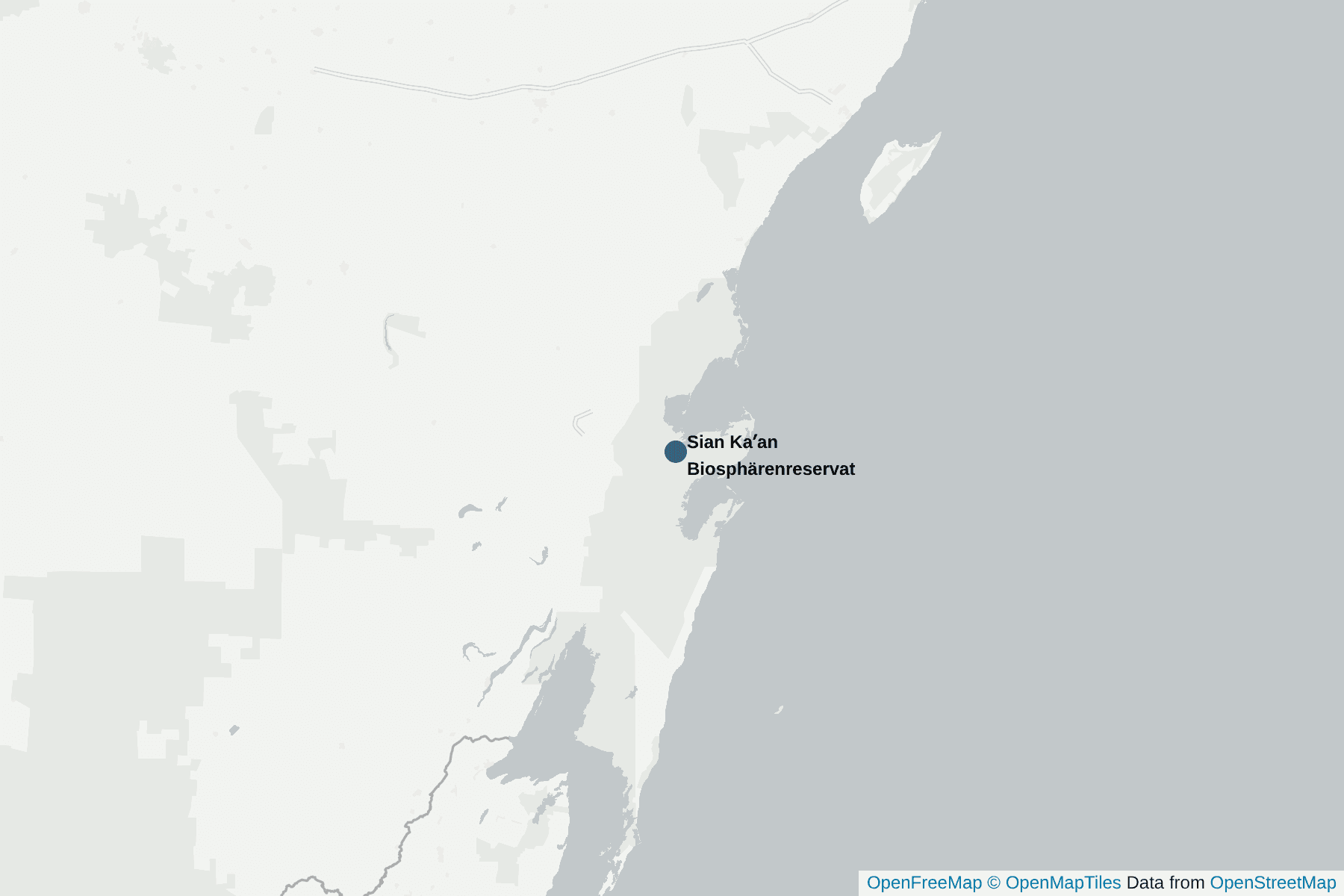 Karte von Sian Kaʼan Biosphärenreservat